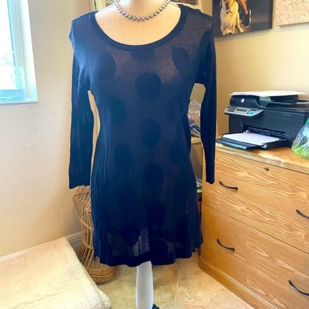 White House Black Market Black Knit Blouse XS